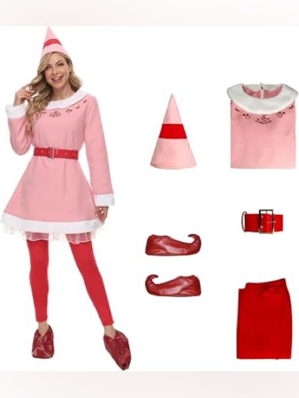 Women’s Jovi vintage Christmas elf costume dress set- 5pc Size Medium